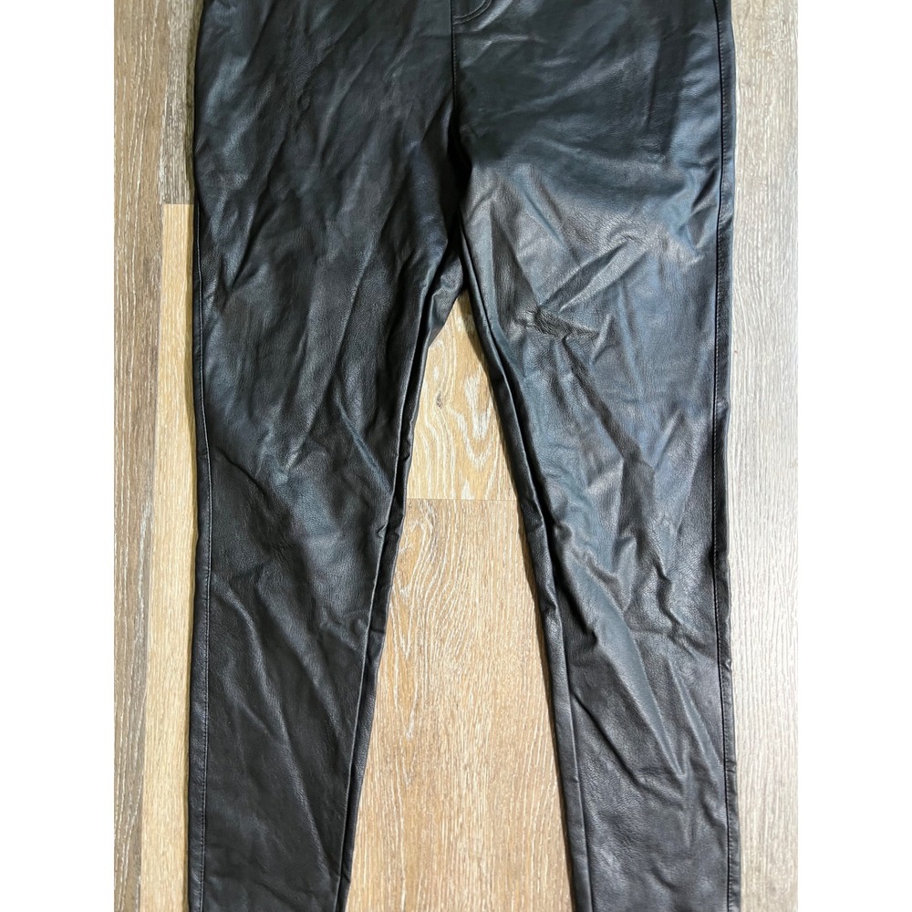 Tagoo Faux‎ Leather Pants Women Large Black High Waisted Stretch Leggings Skinny